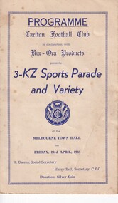 Souvenir Programme, 3KZ Sports Parade and Variety, 1948