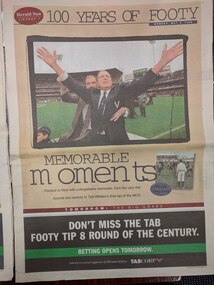 Herald Sun Liftout, 100 Years of footy : memorable moments, 6 May 1996