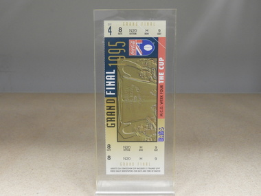 Grand Final 1995 Ticket mounted in plastic, Grand Final 1995, 1995