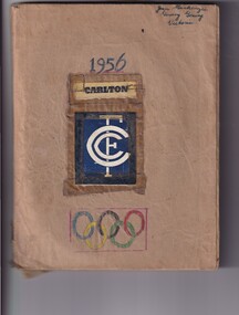 Brown Covered Excercise Scrap Book, 1956 Carlton, 1956