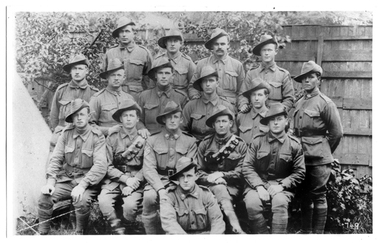 Photograph of soldiers from Tarnagulla and district, Soldiers from Tarnagulla and district, Exact date unknown, circa 1914-1918