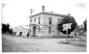 Photograph of former bank building being used as general store, Tarnagulla, Former bank building being used as general store, Tarnagulla, circa 1960s-70s