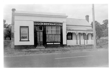Photograph of Bowman's Bakery building, at 64 Commercial Rd, Tarnagulla, Bowman's Bakery building, Tarnagulla, Late 1960s