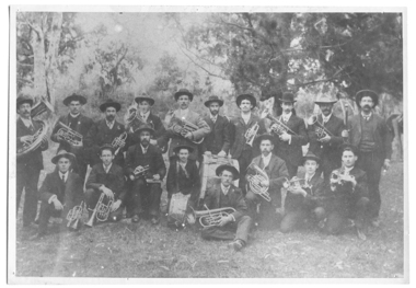 Photograph: Tarnagulla Brass Band, Between 1863 and 1920, probably 1890s