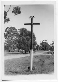 Photograph of old gas lamppost in King Street, Tarnagulla, Old gas lamppost in King Street, Tarnagulla, c.1960s