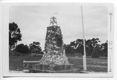 Photograph depicting the Poverty Reef Mine Monument, Tarnagulla, c. 1960s