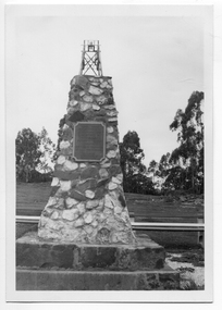 Photograph depicting the Poverty Reef Mine Monument, Tarnagulla, c. 1960s
