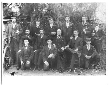 A group of employees of Thomson and Comrie's Exchange Store and Tarnagulla Flour Mill, c1905, c. 1890s
