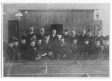 Photograph depicting a group probably in a church in Tarnagulla, c.1880s