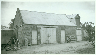 Photograph of stables behind bank building, Tarnagulla, Stables behind bank building, Tarnagulla, circa late 1960s