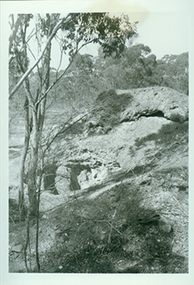 Photograph of remnants of Corfu Mine mullock heaps near Tarnagulla, Remnants of Corfu Mine mullock heaps near Tarnagulla, c. late 1960s