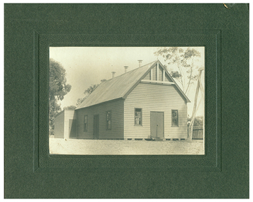 Photograph of a wooden school or church house at or near Tarnagulla, A wooden school or church house at or near Tarnagulla, c. 1900