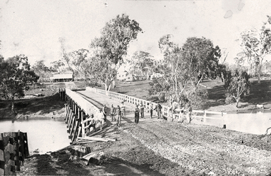 Photograph of the newly completed bridge at Newbridge, Victoria, c.1894, The newly completed bridge at Newbridge, Victoria, c.1894, 1894