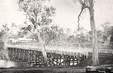 Photograph of the newly completed bridge at Newbridge, Victoria, c.1894, The newly completed bridge at Newbridge, Victoria, c.1894, 1894