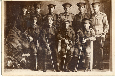 Photographic postcard - Soldiers from Tarnagulla and district, Soldiers from Tarnagulla and district, Exact date unknown, circa 1914-1918