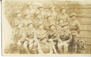 Photographic postcard - Soldiers from Tarnagulla and district, Soldiers from Tarnagulla and district, Exact date unknown, circa 1914-1918