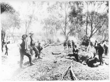 Photograph: Men in a mining area, Men in a mining area, circa 1850 to 1920