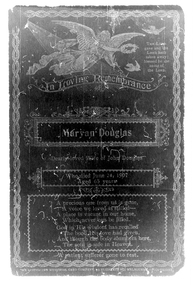 Photographs: Remembrance certificate for Maryan Douglas of Laanecoorie, Remembrance certificate for Maryan Douglas of Laanecoorie, 1907