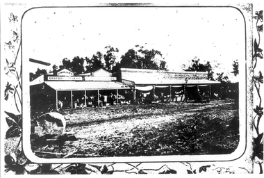 Photograph: Simpsons Store and Hotel, Newbridge after flood, Simpsons Store and Hotel, Newbridge after flood, 1909 (original image)