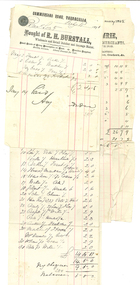 Stack of receipts from Tarnagulla businesses (all dated 1898), 1898