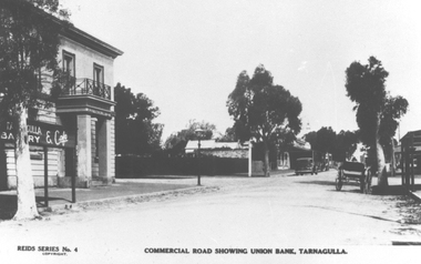 Photographs of postcard: Commercial Road Showing Union Bank, Commercial Road Showing Union Bank, circa 1890-1900