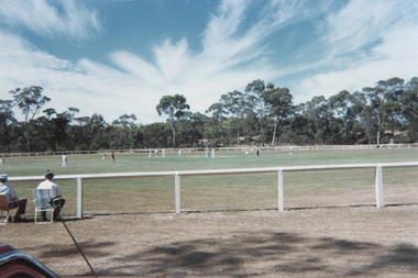 Photograph: Cricket match at Tarnagulla Recreation Reserve, 1st December, 1990