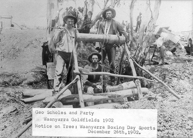 Photograph, Robert Scholes and Party,  Waanyarra Goldfields, 1902