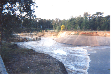 Photograph, Overflow at Laanecoorie Reservoir, August 1993