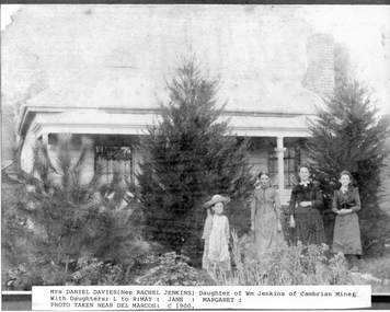 Photograph, Mrs Rachel Davies (nee Jenkins) with daughters, circa 1900