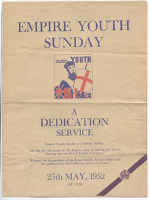 Order of Service for Empire Youth Sunday, 1952