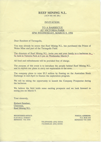 Invitation: Reef Mining NL BBQ, 1994