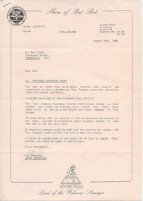 Letter: Adventure Tours, 18/08/1989