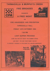 Flyer: CFA Fire Awareness Night, 1994
