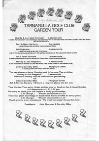 Flyer & ticket for Garden Tour 1993, 1993