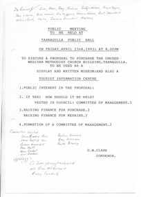 Flyer for Wesleyan Church Preservation Meeting, 1993