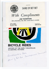 Booklet: Golden Triangle Bicycle Rides, circa 1990s