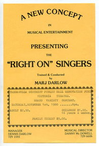Flyer: The Right-On Singers, 1980