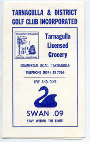 Tarnagulla Golf Club Scorecard, circa 1990s