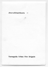 Invitation to Opening of New Tarnagulla Fire Station, 1988