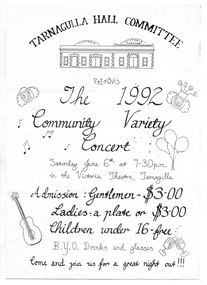Programme: Tarnagulla Community Variety Concert, 1992