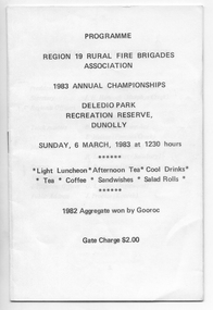 Programme: Rural Fire Brigades Annual Championships, 1983