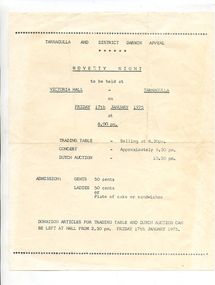 Notice: Darwin Appeal Novelty Night, 1975