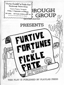 Programme: Furtive Fortunes of Fickle Fate, 1987