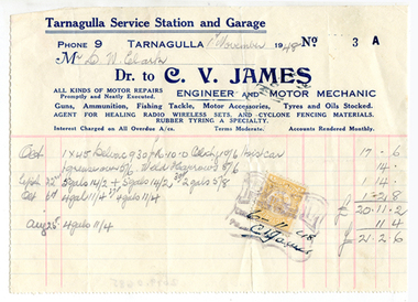Business docket: Tarnagulla Service Station and Garage, 1948
