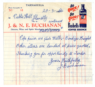Business docket: Buchanan's, Tarnagulla, 1964