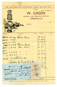 Business docket: W. Green Garage, 1939