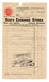 Business docket: Reid's Exchange Stores, 1943