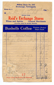 Business docket: Reid's Exchange Stores, 1942