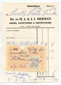 Business docket: H.J. & J.I. Herman Bakers, 1964