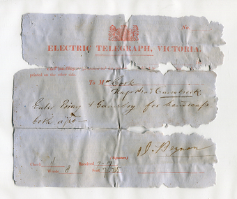 Telegram, circa 1862